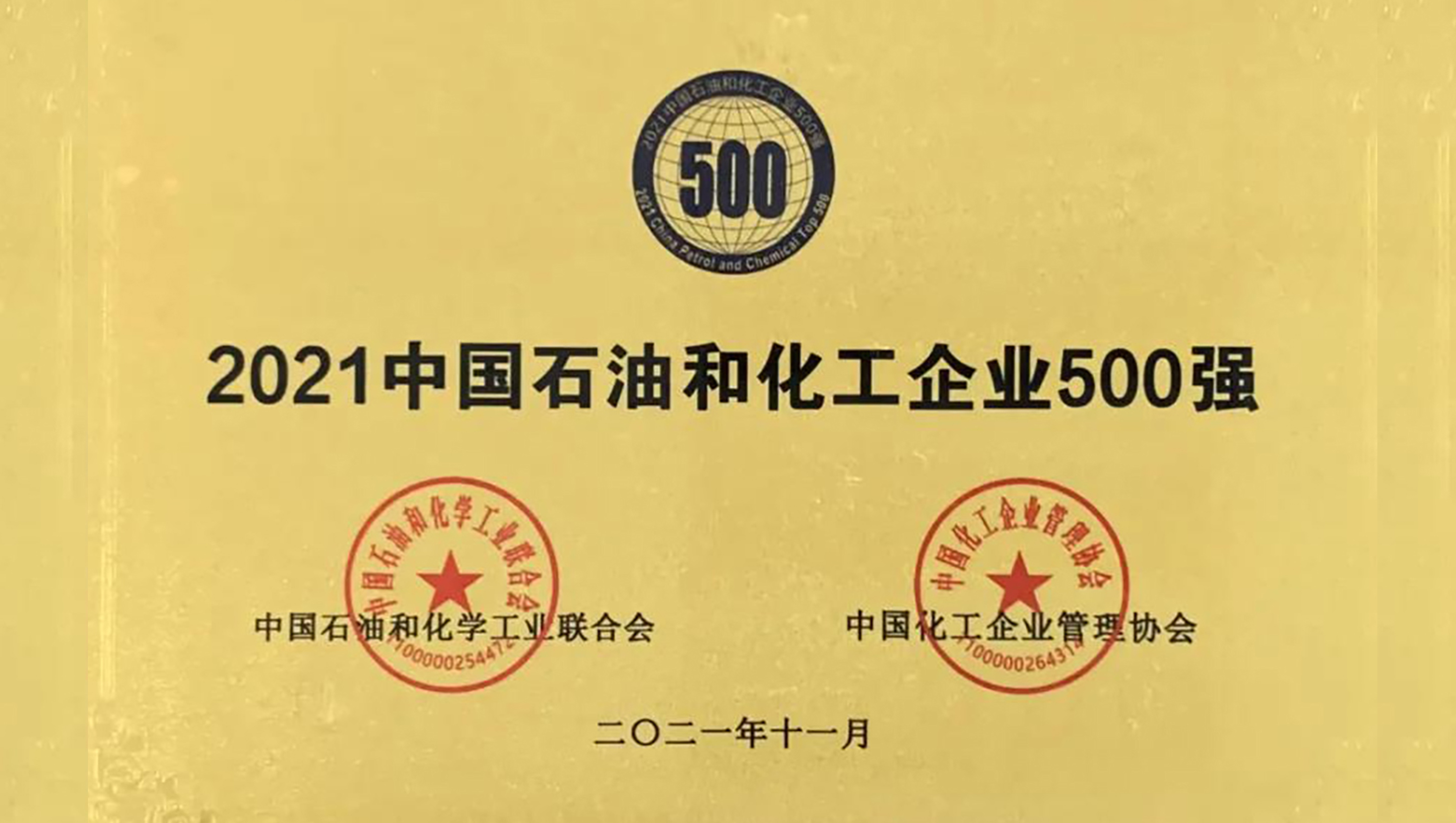 开云app登录入口荣获“中国石油化工企业500强”